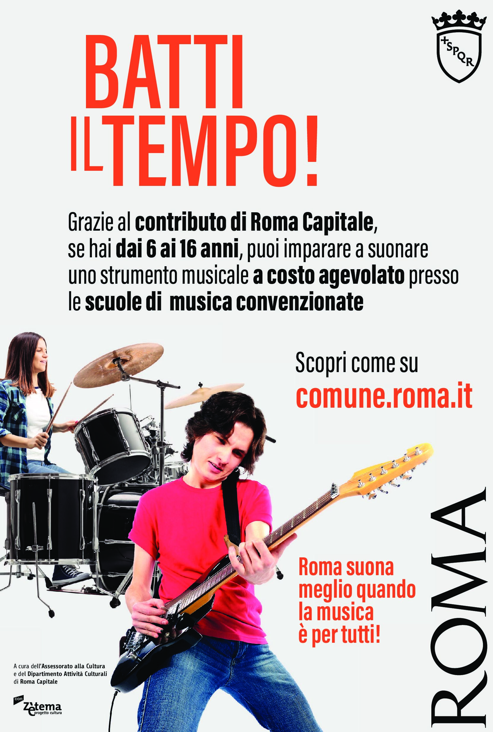 Impara a suonare uno strumento musicale con il Contributo di Roma Capitale.